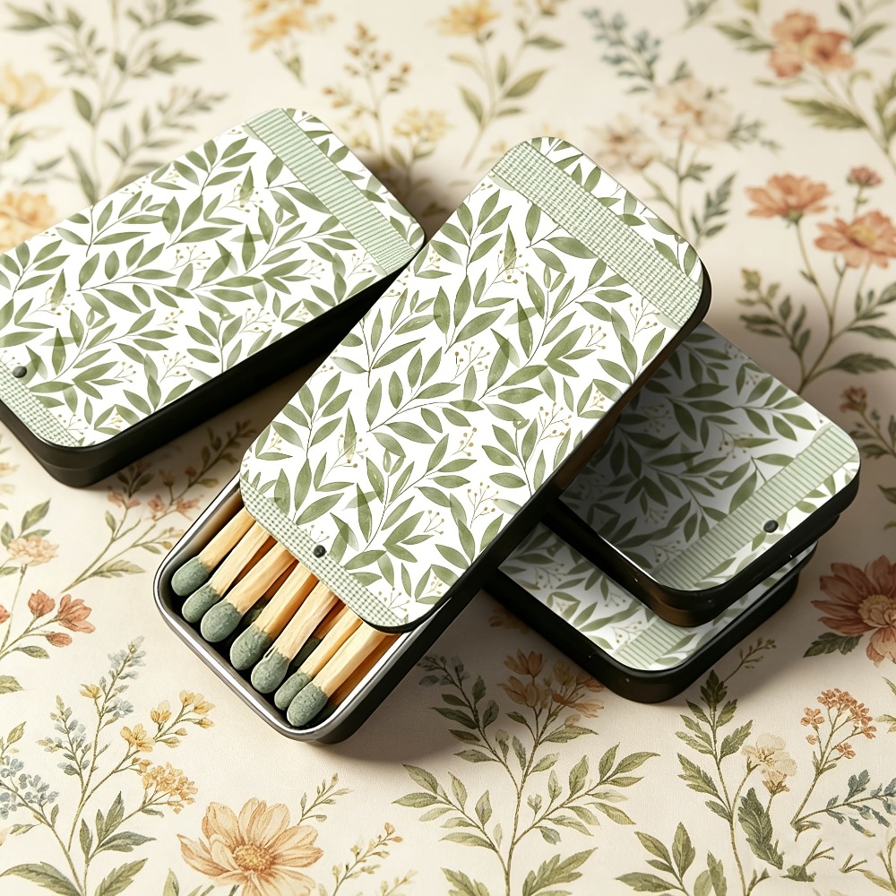 Candle Lighter - علب كبريت مزخرفة بنمط أوراق خضراء