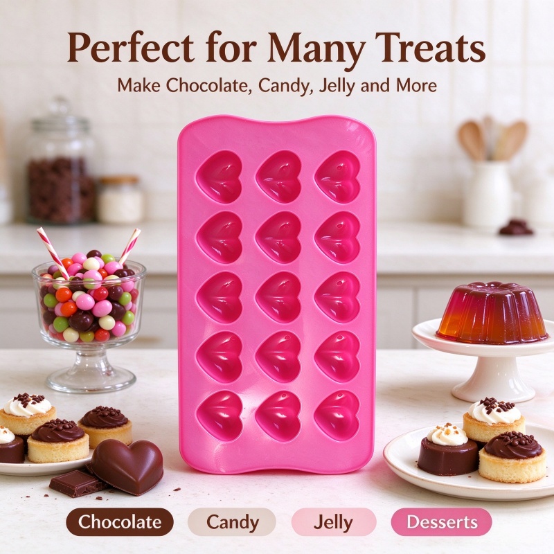 Candle Molds - قالب سيليكون على شكل قلب ثلاثي