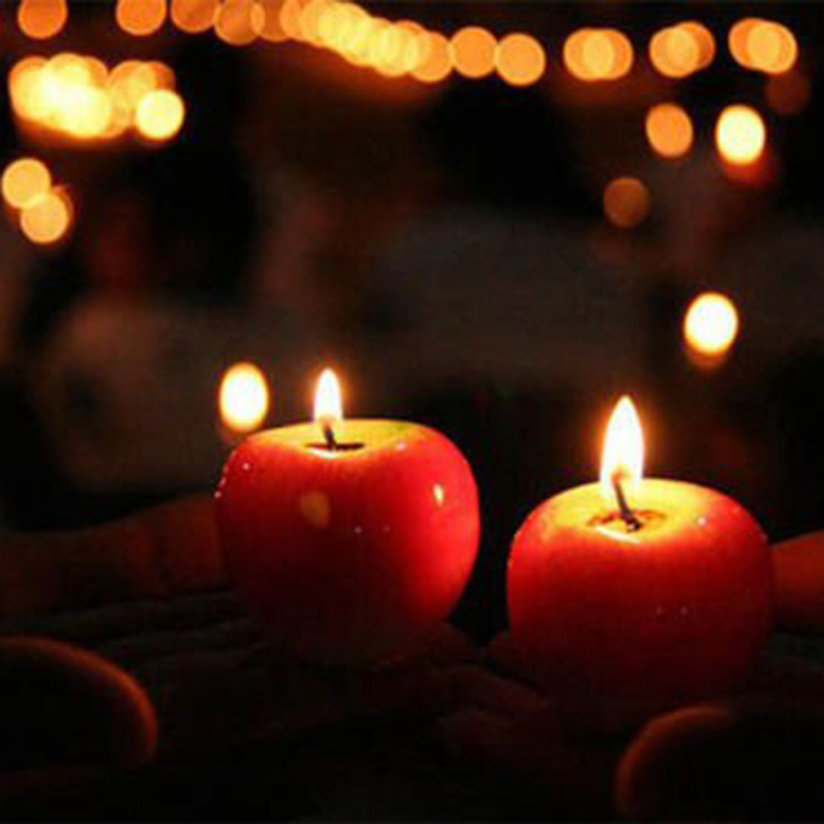 Soy Wax - شموع تفاح محاكية متوسطة الحجم لتزيين