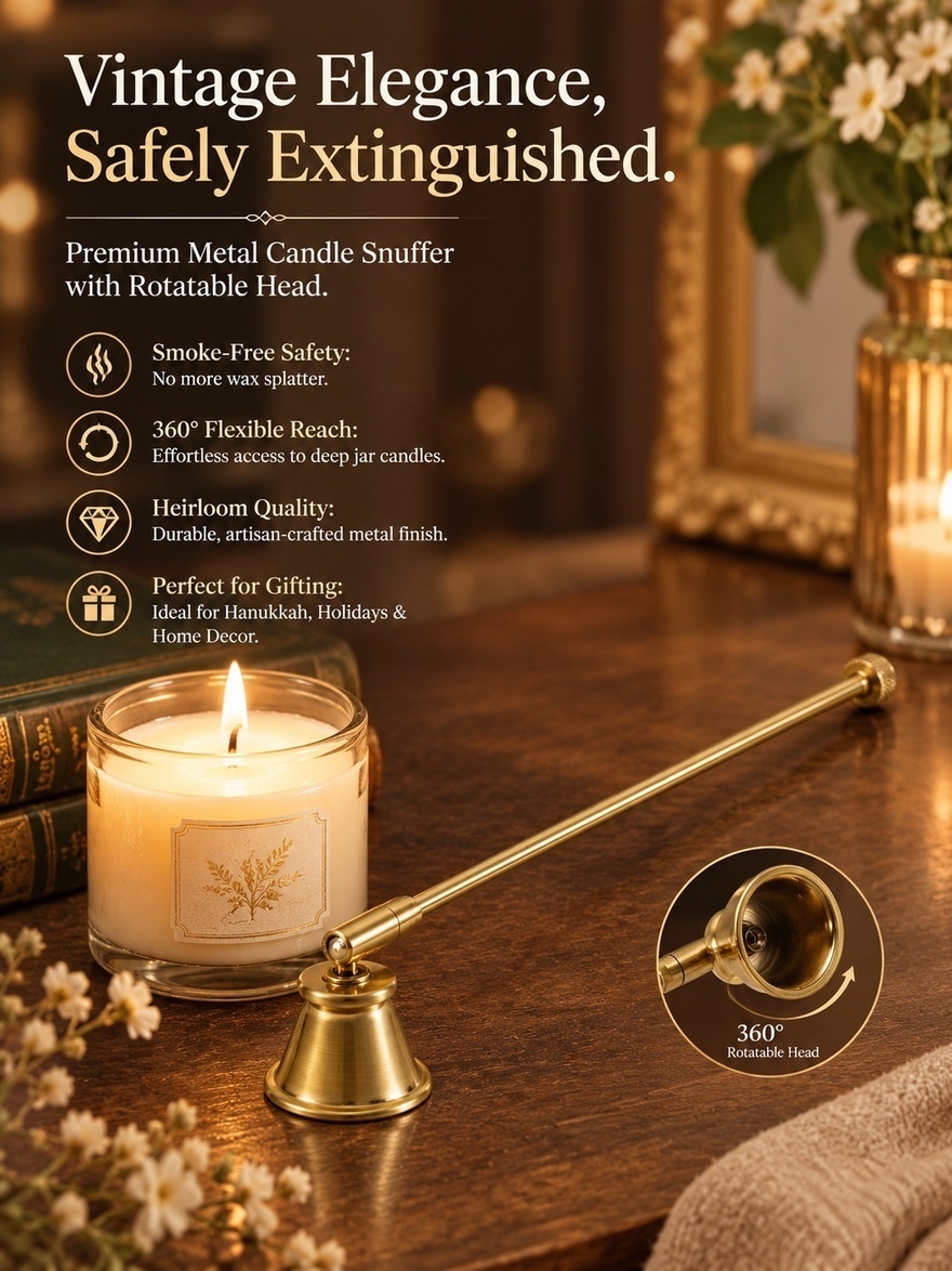 مطفأة شموع معدنية بتصميم عتيق  - مراجعة Candle Wick وسعره
