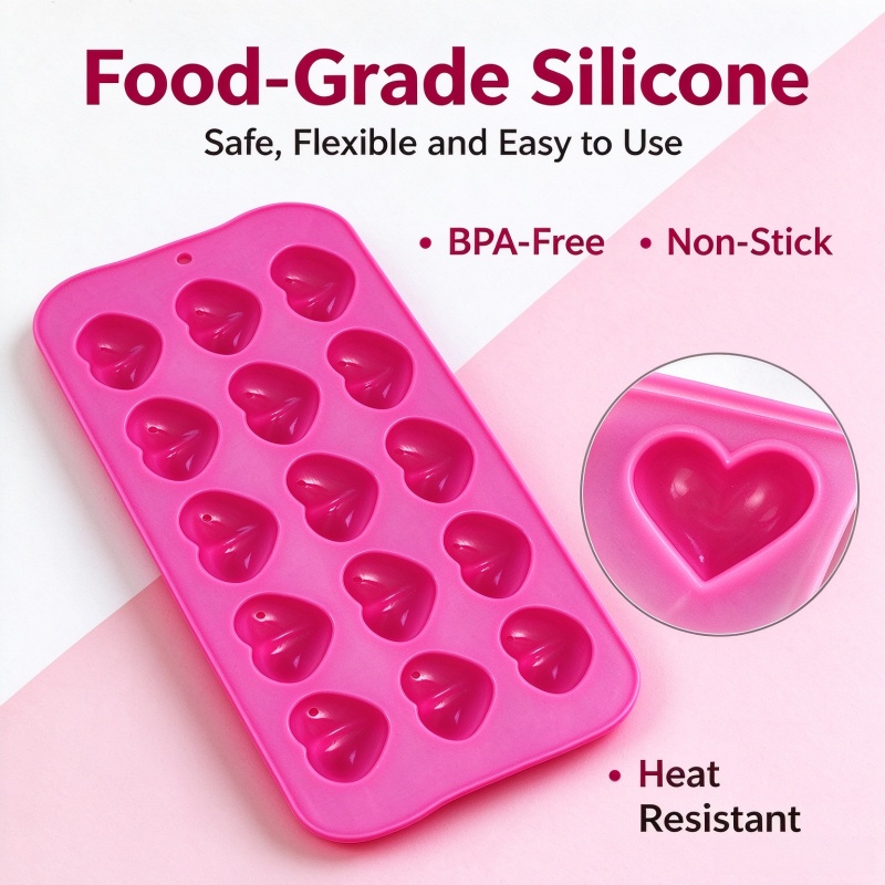 قالب سيليكون على شكل قلب ثلاثي - مراجعة Candle Molds وسعره